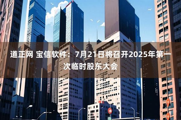 道正网 宝信软件：7月21日将召开2025年第一次临时股东大会